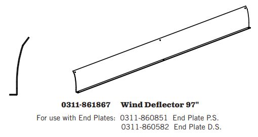 0311-861867 Aero (OEM) Easy Cover Wind Deflector 1 Piece 97 - With Lip; Polished