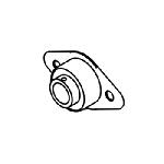 0710-602155 Aero (OEM) Flange Bearing 1 Bore 2 Hole, 2 Set Screws