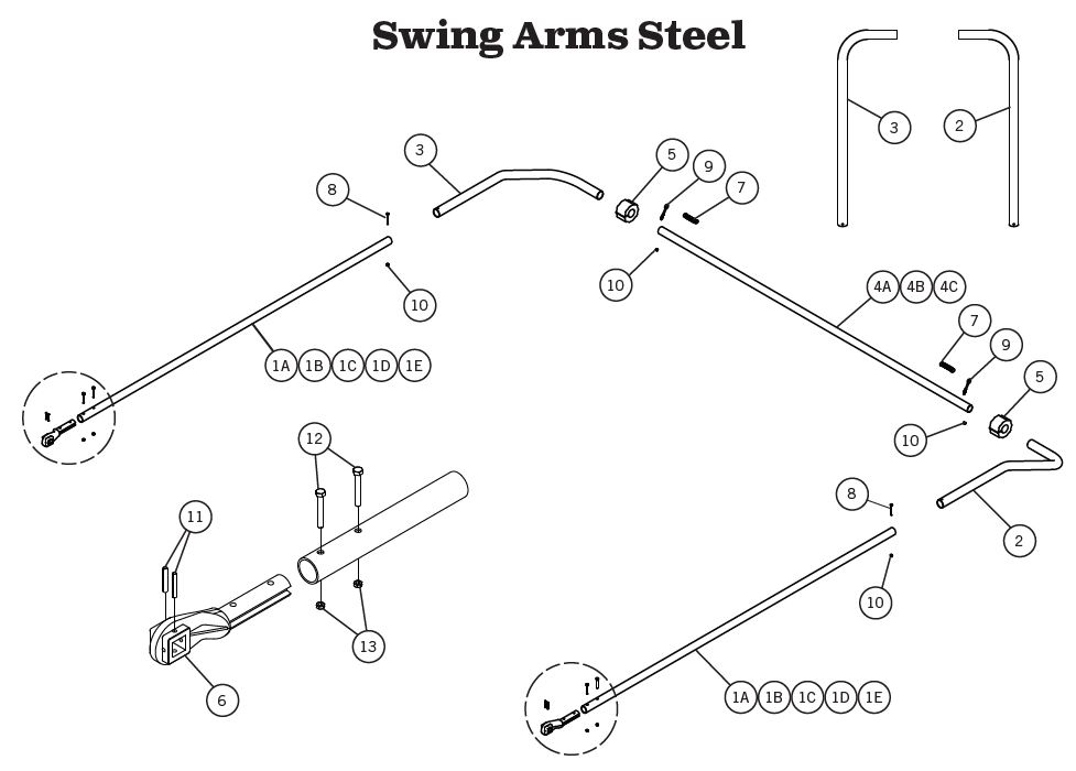Aero Easy Cover Steel Arm Assembly Parts