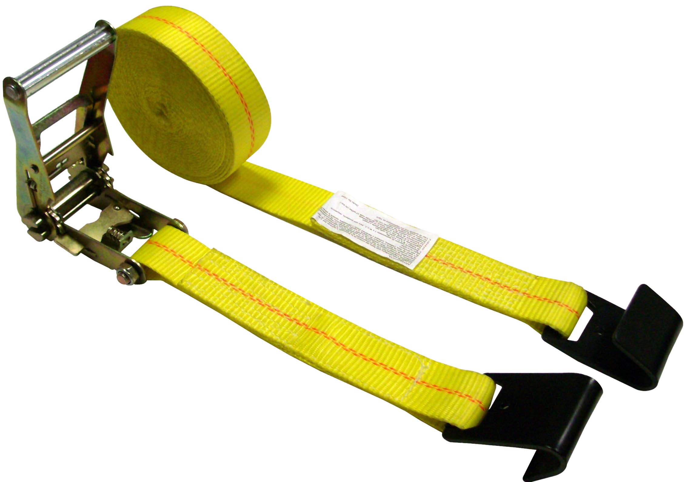 2 x 30' Ratchet Strap with Flat Hooks - 3,335lb WLL - MADE IN USA