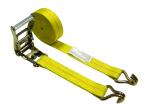 2 x 30' Ratchet Strap w/ Double J Wire Hooks - 3,335lb WLL - MADE IN USA