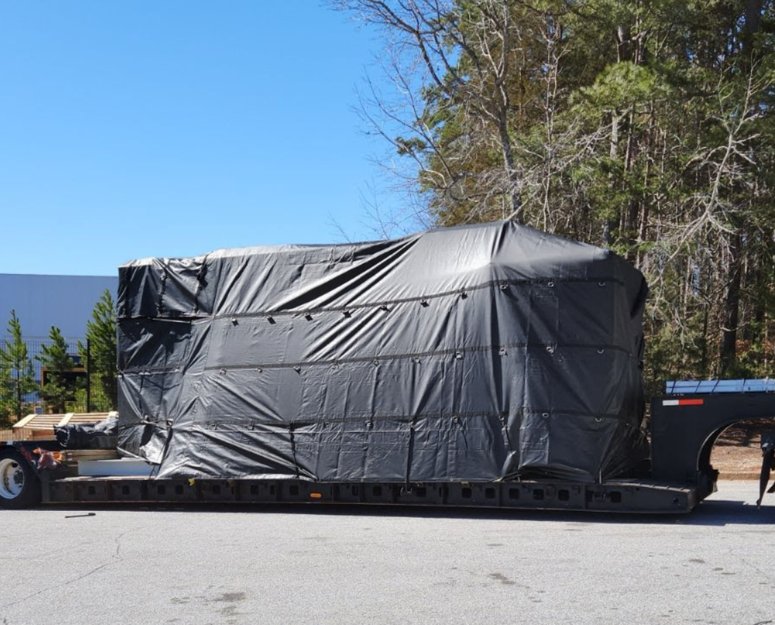 Lightweight Lumber Tarp 24' x 27' - 8' Drop Flatbed Tarp Ripstop (87 lb) BLACK