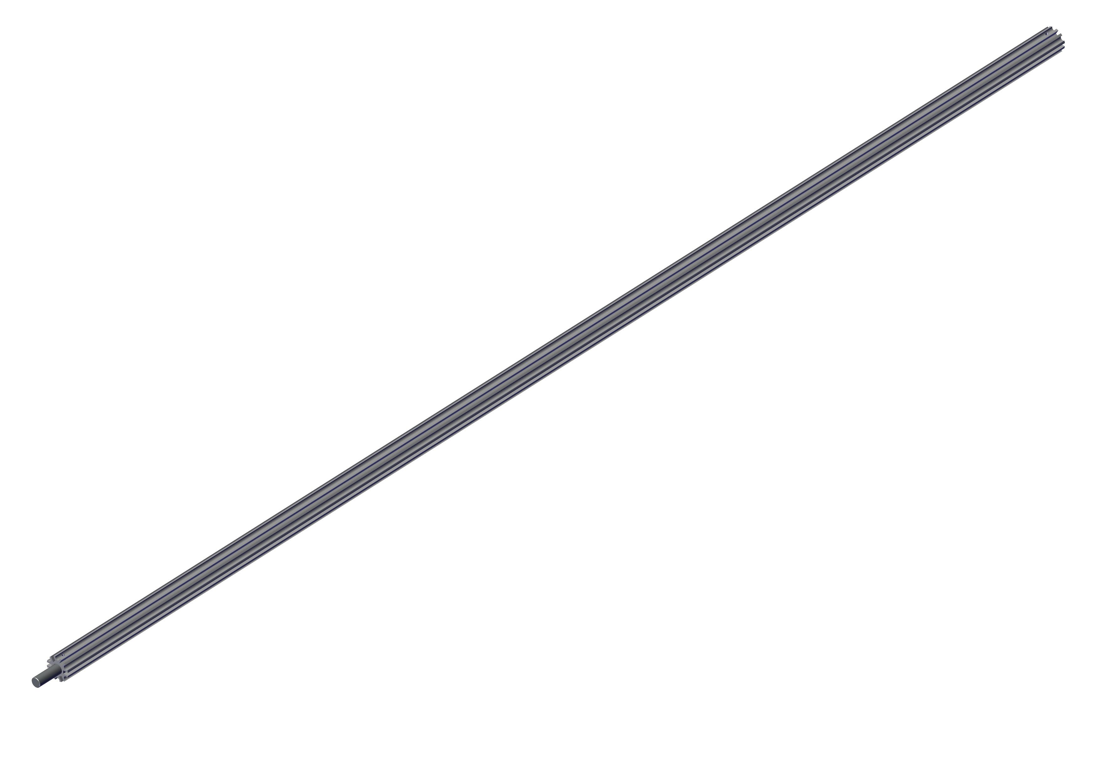 31030 Roll-Rite (OEM) Axle, 97 Pre-Threaded Tarp Axle w/Stub Shaft