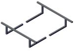 46164 Roll-Rite (OEM) Bracket, Mounting Narrow for 3 Narrow Profile Sliding Pivots - Set