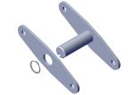 47960 Roll-Rite (OEM) Bracket, 3 Sp Knuckle pin w/ stop plate for SS pvt, mtr end