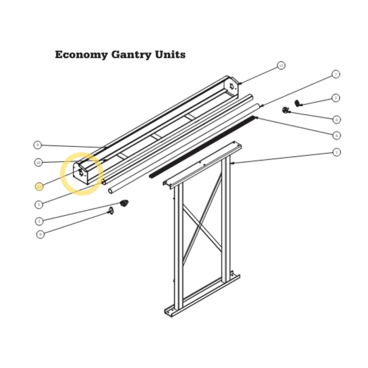 US Tarp 14823L Gantry Housing End Plate - Left Side