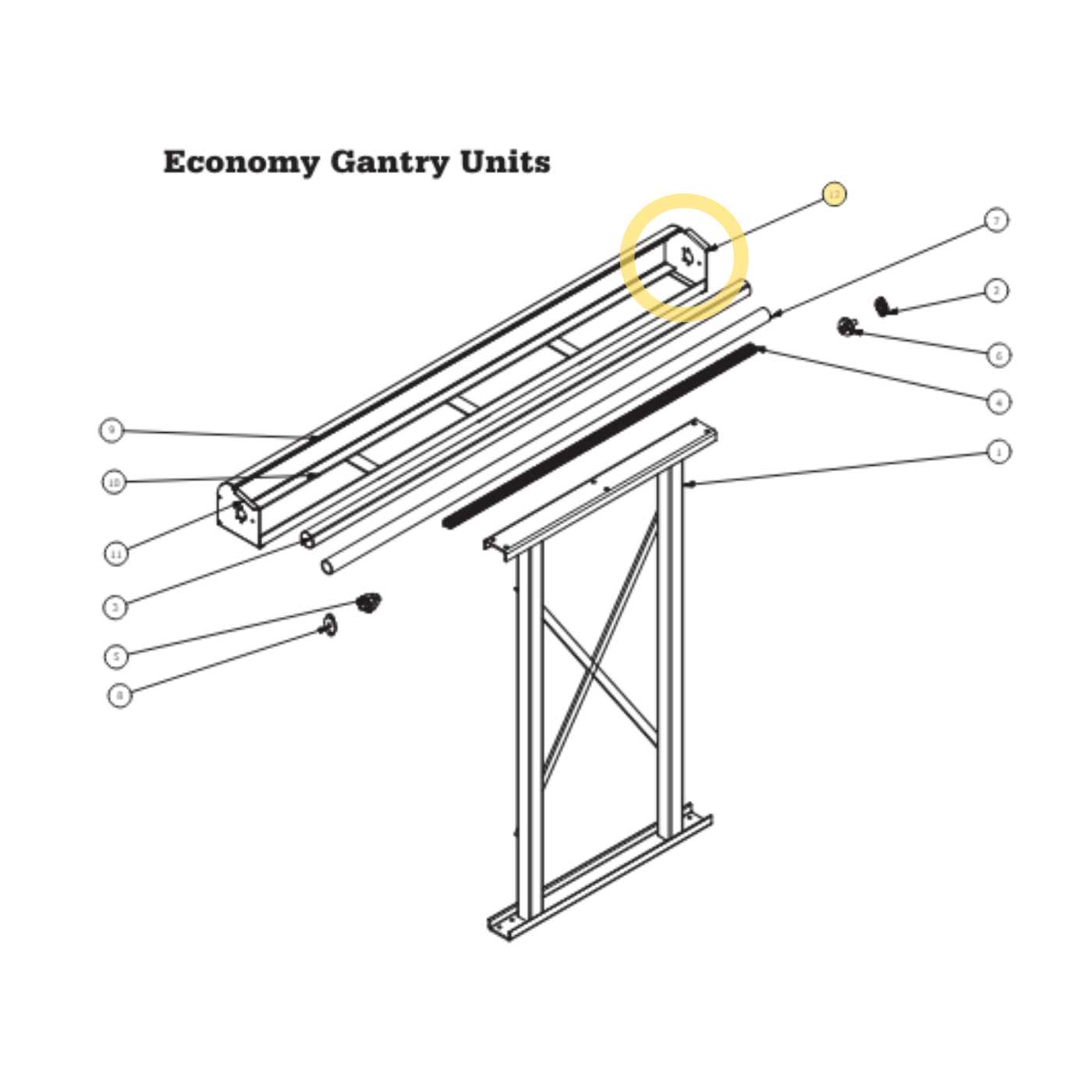 US Tarp 14823R Gantry Housing End Plate - Right Side