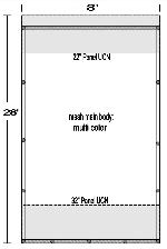 8' x 28' Roll Off Tarp - Heavy Duty Mesh Straight Tarp with CORDURA Reinforcing (4-6 week leadtime)