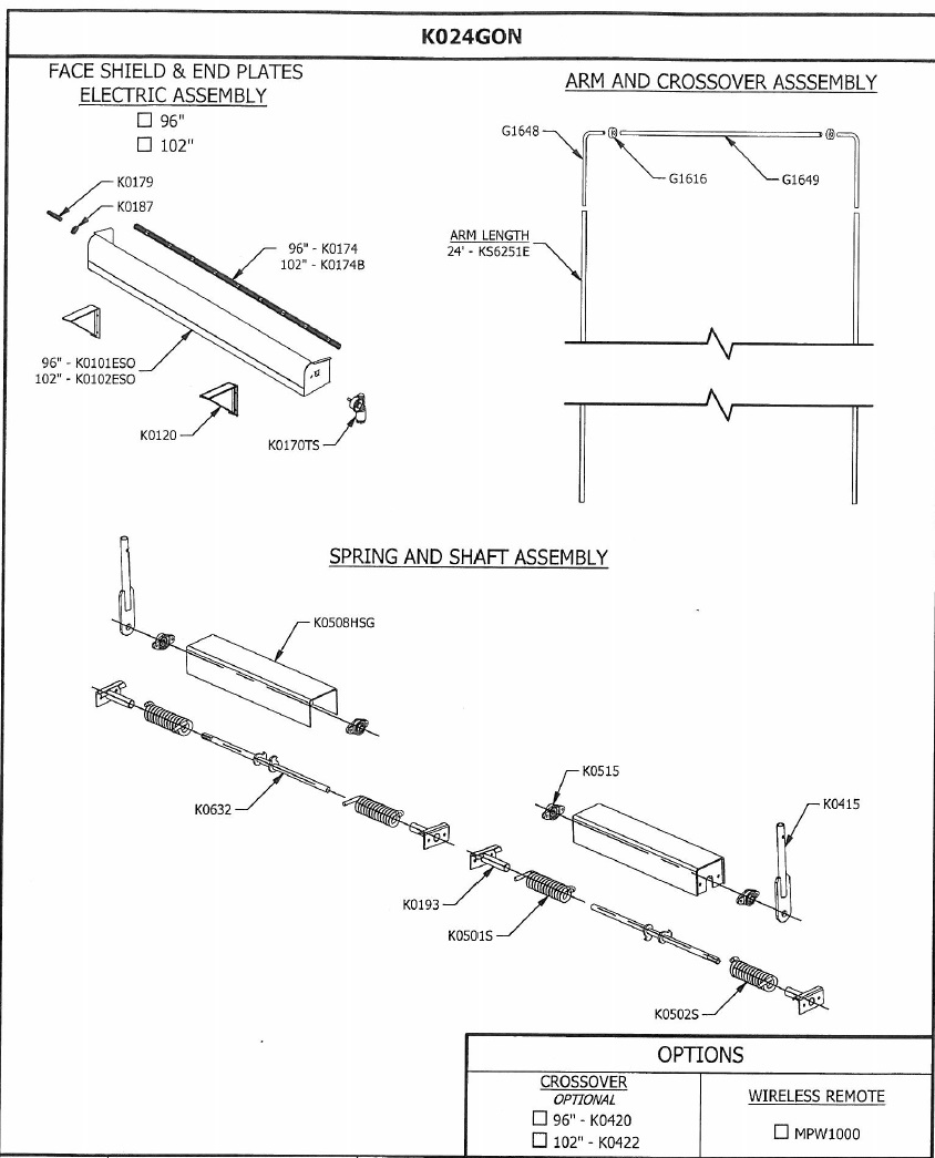 Mountain K024GON 2-Spring Underbody Tarp System for Gondolas and Dump Trailers Over 42'