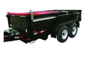 Manual Crank Landscape Trailer Tarp Kit - Mountain LS400 Hand Crank Tarp System with Pull Bar and Ramps