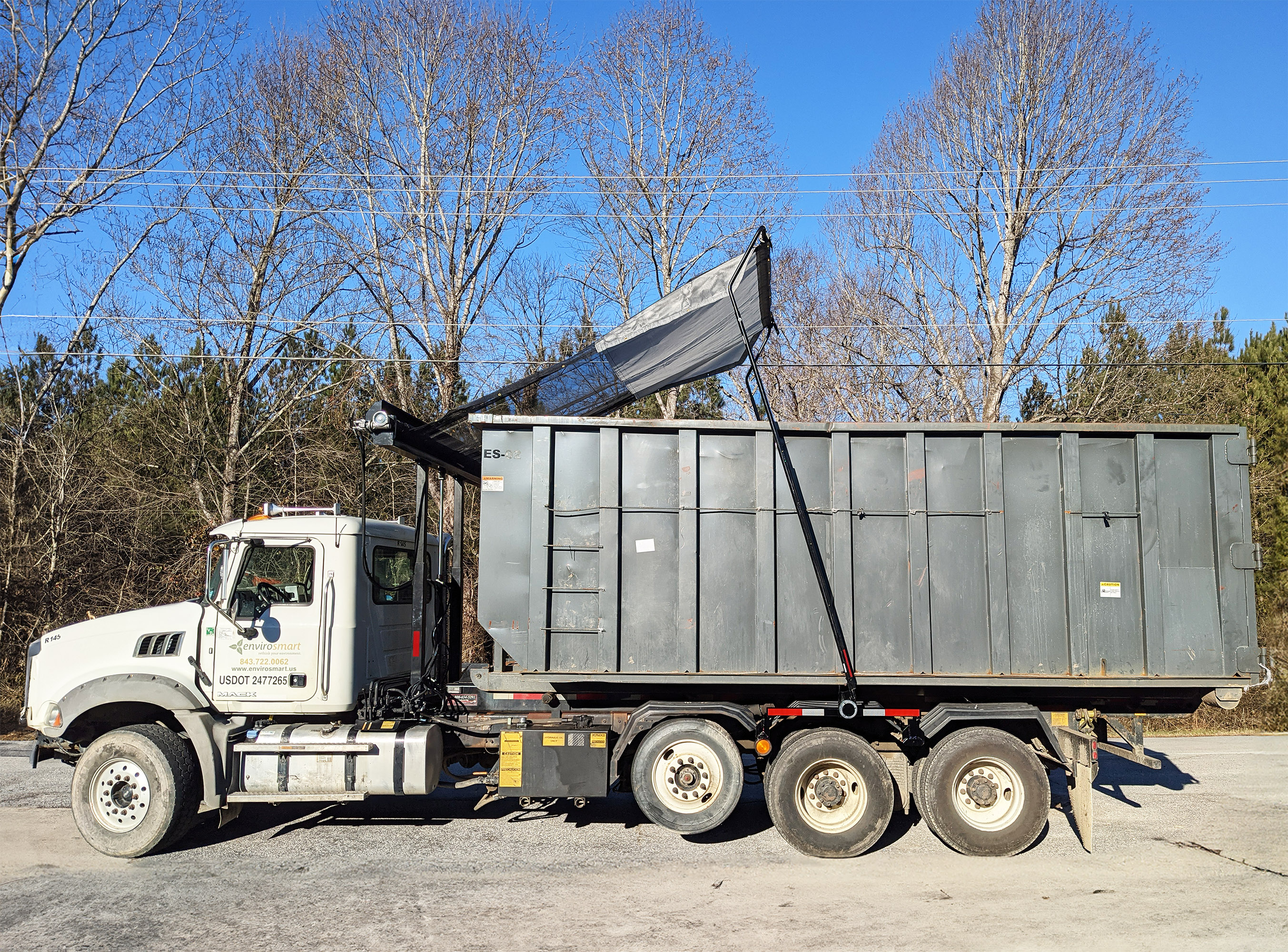 HR1500PTO Roll Off Tarp System with Adjustable Gantry and Steel Arms | Pioneer